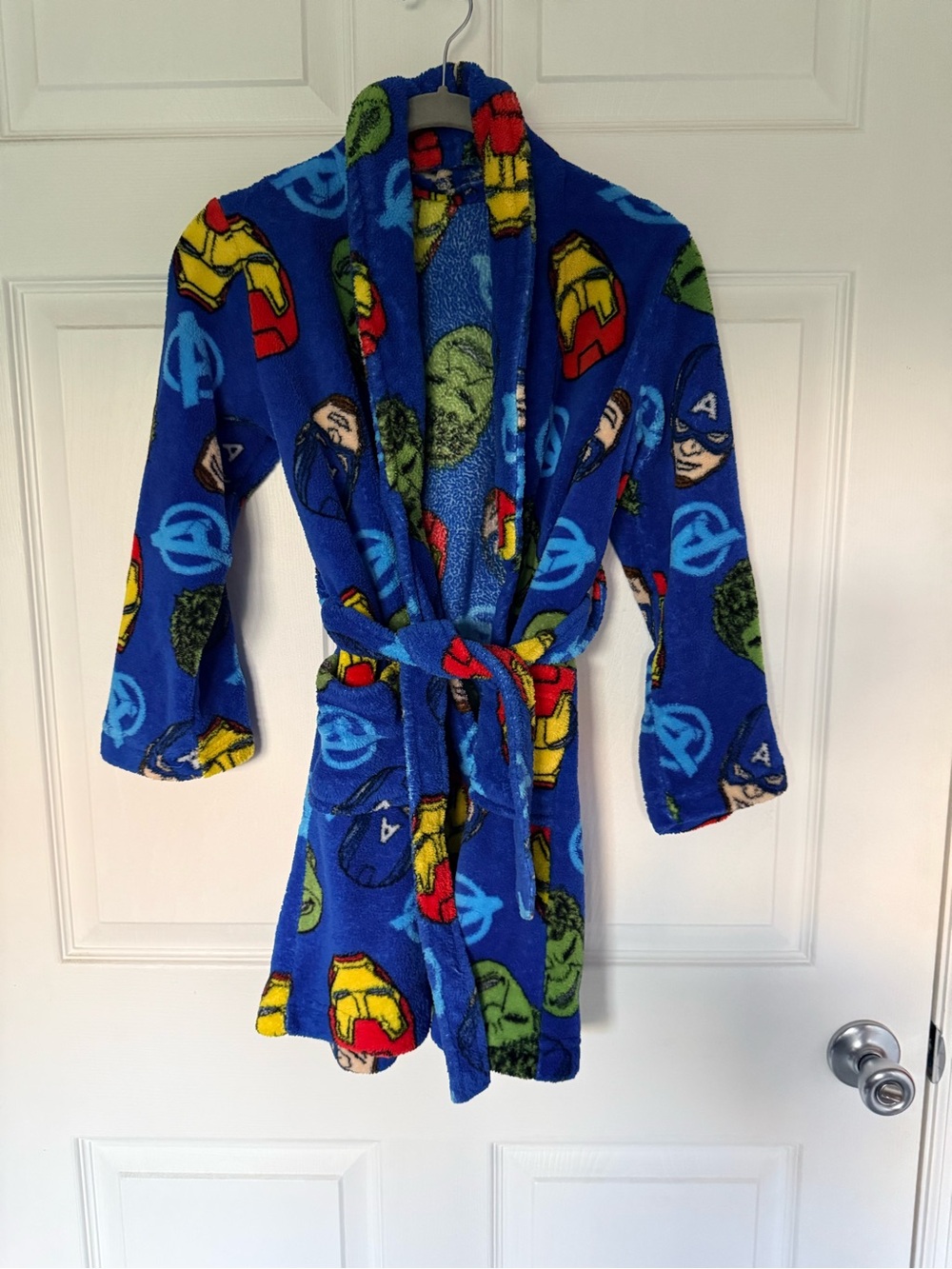Kids Blue Marvel-Style Avengers Fleece Robe